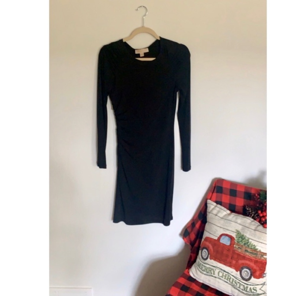 Michael Kors Black Ruched Dress